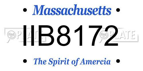 IIB8172 Massachusetts License Plate