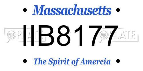 IIB8177 Massachusetts License Plate