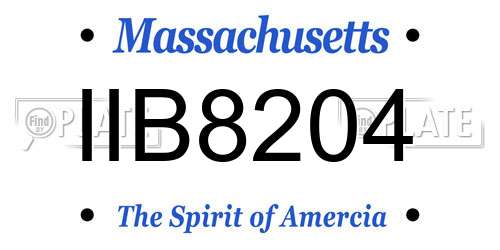 IIB8204 Massachusetts License Plate