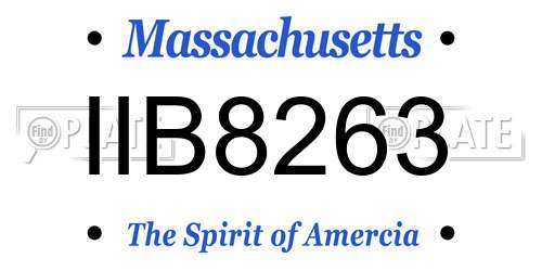 IIB8263 Massachusetts License Plate