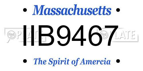 IIB9467 Massachusetts License Plate