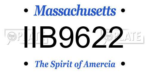 IIB9622 Massachusetts License Plate