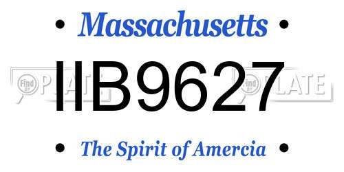 IIB9627 Massachusetts License Plate
