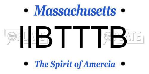 IIBTTTB Massachusetts License Plate