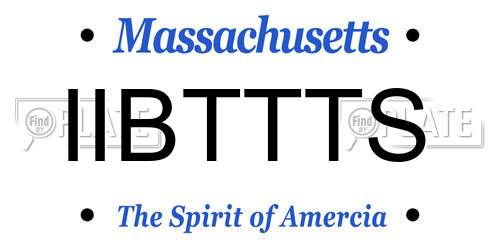IIBTTTS Massachusetts License Plate