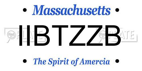 IIBTZZB Massachusetts License Plate