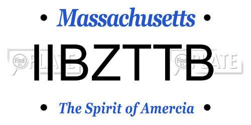 IIBZTTB Massachusetts License Plate