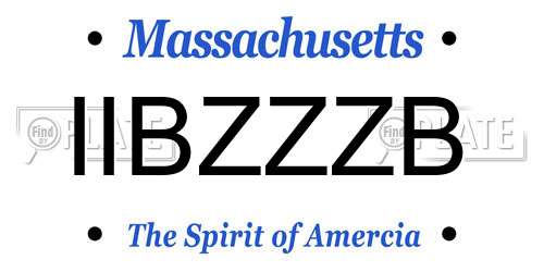 IIBZZZB Massachusetts License Plate