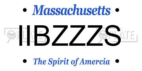 IIBZZZS Massachusetts License Plate