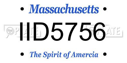 IID5756 Massachusetts License Plate