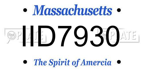 IID7930 Massachusetts License Plate