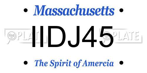 IIDJ45 Massachusetts License Plate