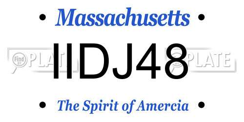 IIDJ48 Massachusetts License Plate