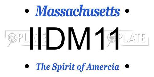 IIDM11 Massachusetts License Plate