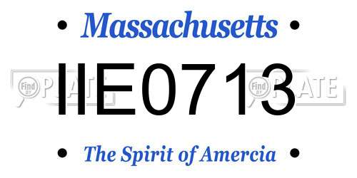 IIE0713 Massachusetts License Plate