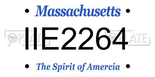 IIE2264 Massachusetts License Plate