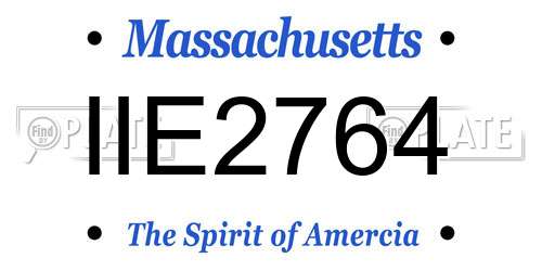 IIE2764 Massachusetts License Plate