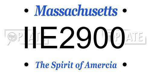 IIE2900 Massachusetts License Plate