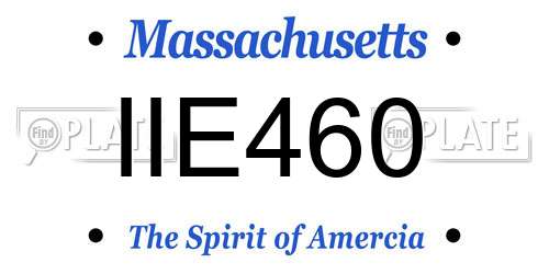 IIE460 Massachusetts License Plate