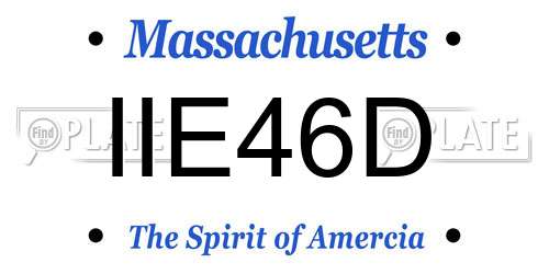 IIE46D Massachusetts License Plate
