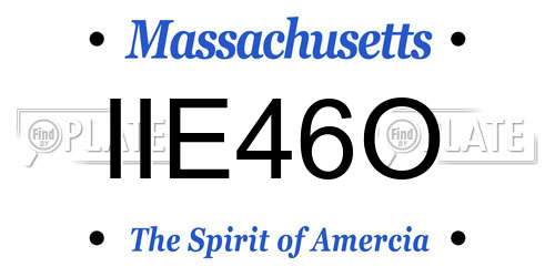IIE46O Massachusetts License Plate