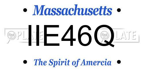IIE46Q Massachusetts License Plate
