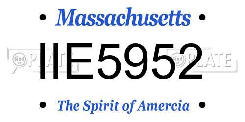 IIE5952 Massachusetts License Plate