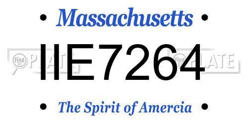 IIE7264 Massachusetts License Plate