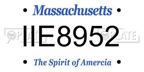 IIE8952 Massachusetts License Plate