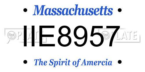 IIE8957 Massachusetts License Plate