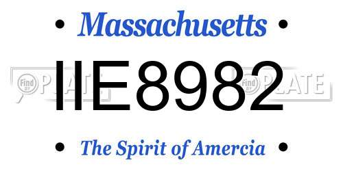 IIE8982 Massachusetts License Plate