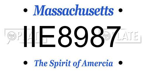 IIE8987 Massachusetts License Plate