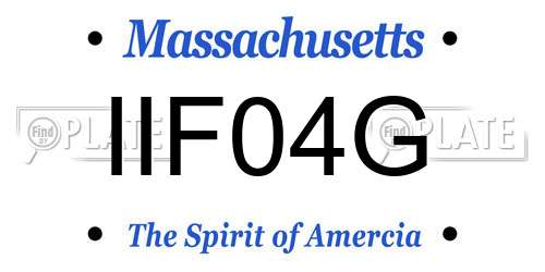 IIF04G Massachusetts License Plate