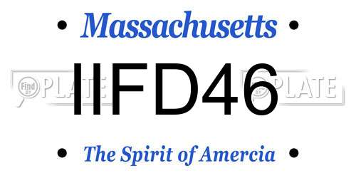 IIFD46 Massachusetts License Plate