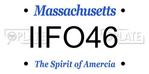 IIFO46 Massachusetts License Plate