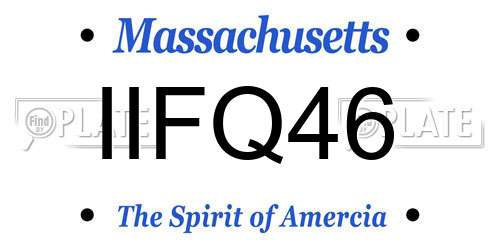 IIFQ46 Massachusetts License Plate