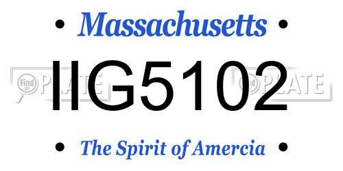 IIG5102 Massachusetts License Plate