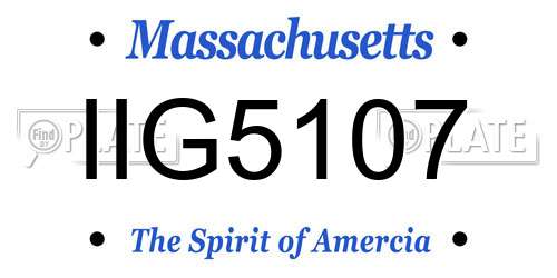 IIG5107 Massachusetts License Plate