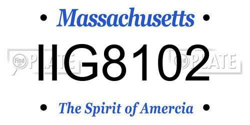 IIG8102 Massachusetts License Plate