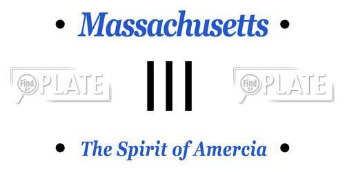 III Massachusetts License Plate