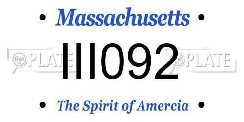 III092 Massachusetts License Plate