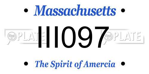 III097 Massachusetts License Plate