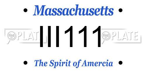 III111 Massachusetts License Plate
