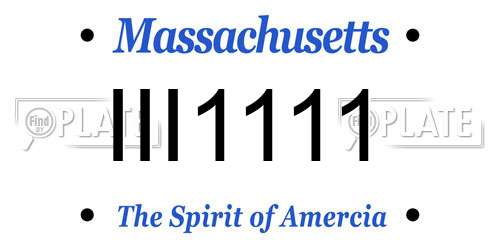 III1111 Massachusetts License Plate