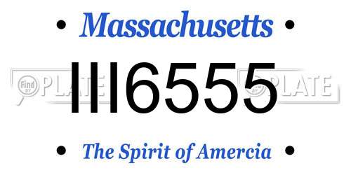 III6555 Massachusetts License Plate