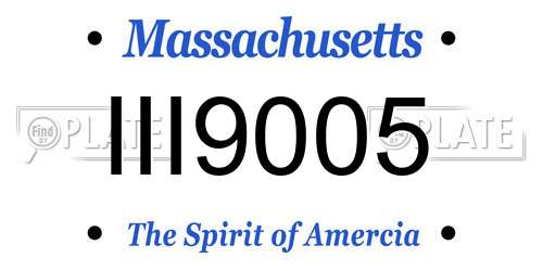III9005 Massachusetts License Plate