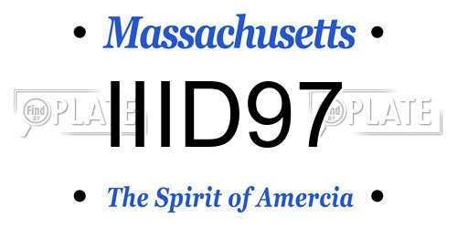 IIID97 Massachusetts License Plate