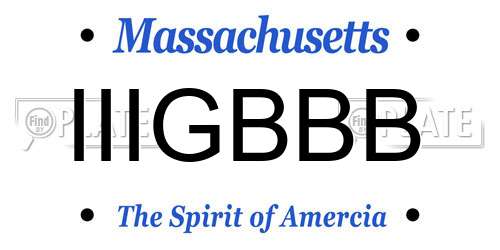 IIIGBBB Massachusetts License Plate