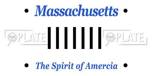 IIIIIII Massachusetts License Plate