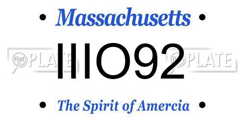 IIIO92 Massachusetts License Plate